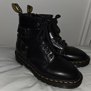 Dr. MartensCristofor Leather Harness Lace Up Boots BlackSize 6 Like New